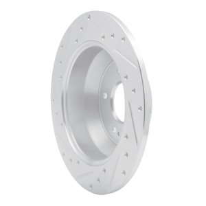 Kia Sorento Brake Rotor (1) - Rear Right - R1 Concepts - Drilled & Slotted - Silver - `15-`20